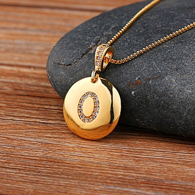 Initial 26 Letter Necklace Gold Chain