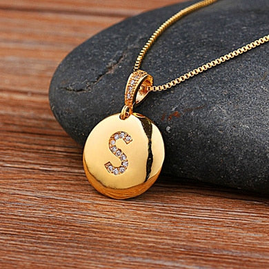 Initial 26 Letter Necklace Gold Chain