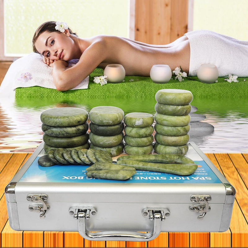 Tontin Hot Stone Massage Set Heater Box Relieve Stress Back Pain Health Care Acupressure Lava Basalt Stones for Healthcare