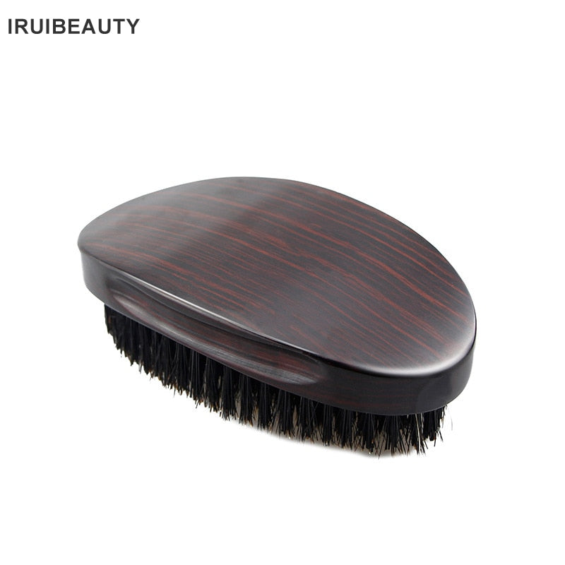 Men&#39;S Oval Beard Brush Cleaning Care Tools Bristle Hair Wave Curling Brush Solid Wood Smooth Hair Comb Beard Comb