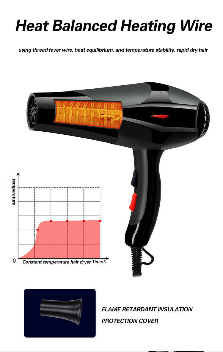 Professional Hair Dryer Strong Power Barber Salon Styling Tools