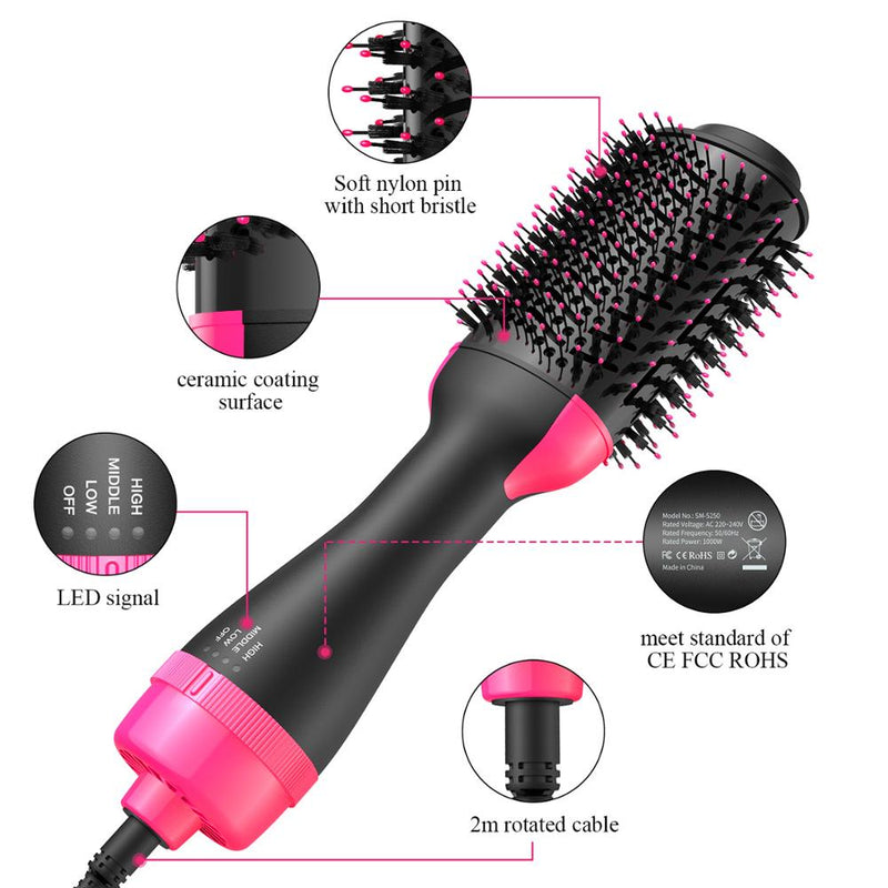 One Step Hair Dryer Volumize Hot Air Brush Hair Straightener Curler