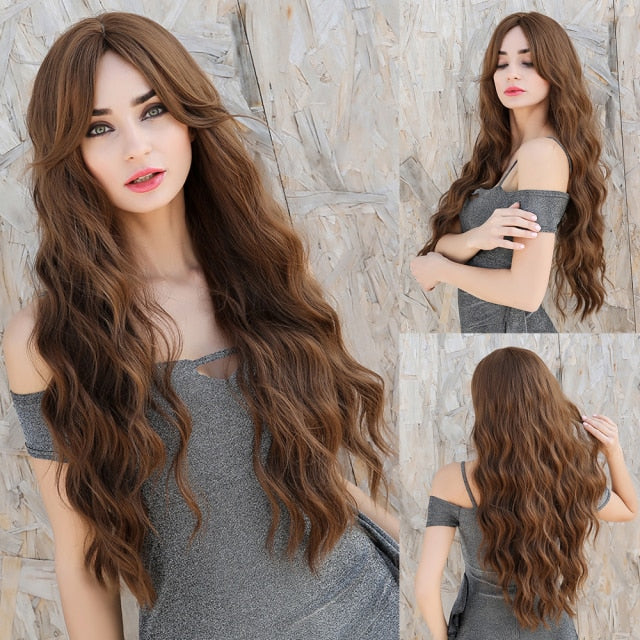 Brown Long Wig Middle Part Hair Wig